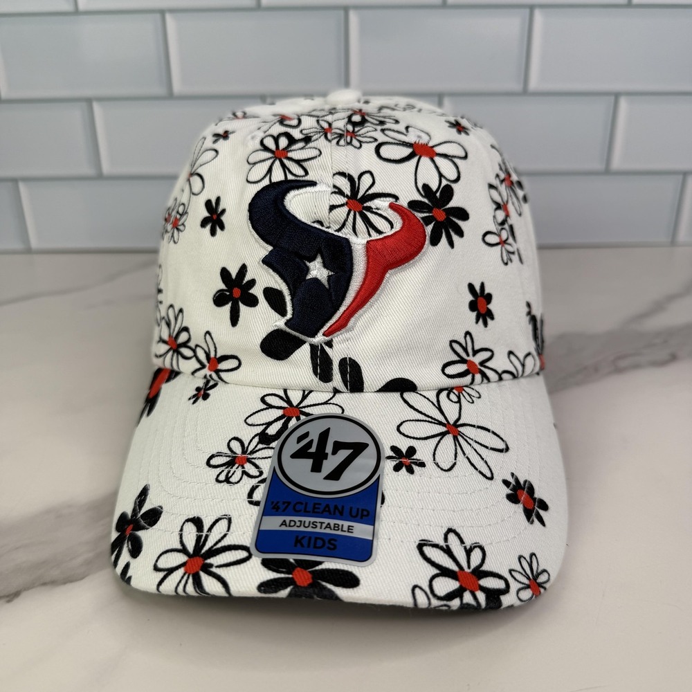 Houston Texans Hat Cap Strap Back NFL Daisy Floral Embroidered Kids Football 47